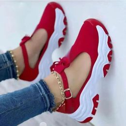 Casual Shoes Autumn Women's Fashion Round Toe Simple Solid Color Thick Sole Walking Sports Zapatos Plataforma Mujer