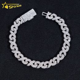 Pass Diamond Tester Factory Preço S925 Jóias de hip hop 8mm Infinity VVs Moissanite Cuba Chain Bracelet Link Chain