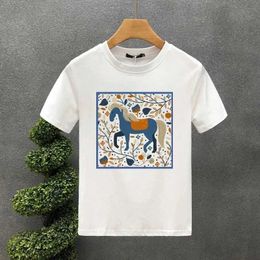Men's T-Shirts Cute Horse Style Luxury Brand Cotton Letter Print Couple T-Shirt Summer Harajuku MenWomen Short Sleeve T-shirt Mens Clothing J240515
