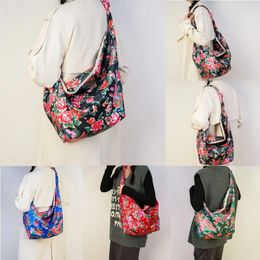 Drawstring Lightweight Tote Bag Korean-Style Northeastern Big Flower Travel Fanny Pack Crossbody Bags Sling Backpack