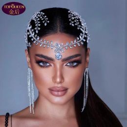 Headpieces Forehead Eyebrow Pendant Diamond Wedding Tiara Baroque Bridal Headwear Rhinestone with Wedding Jewellery Hair Accessories Diamond Br