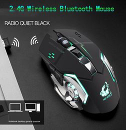 24G Wireless Gaming Mouse Rechargeable Gaming Mouse Silent Ergonomic 7 Color Glow Bluetooth Mice For Laptop Tablet6499277