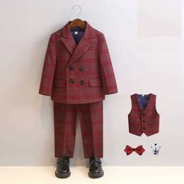 Suits Prince Boys Luxurious Photography Suit Children Formal Wedding Dress Kids Baby Birthday Party Wear Performance Ceremony Costume Y240516