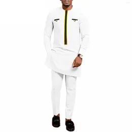 Ethnic Clothing African Suits For Men Dashiki Long Sleeve Shirt And Pant 2 Piece Attire Traditional Outfits Casual