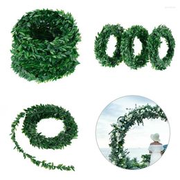 Decorative Flowers 7.5m Artificial Garland Foliage Green Leaves Simulated Vine Wedding Xmas Decor