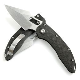 CK4264 Tactical Knife D2 Stone Wash Blade Carbon Fiber Handle Outdoor Camping Hiking Survival EDC Pocket Knives with Retail Box