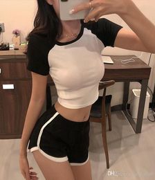 Summer Women Fashion Solid Casual Slim Crop Tops Vest Female Solid Color Clothing women shirt S468367940