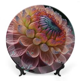 Decorative Figurines Natural Dahlia Flower Plates Themed Home Decor Floral Ceramic Wedding Gifts Dinner Display
