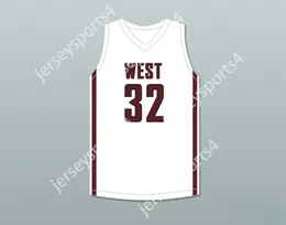 CUSTOM Name Youth/Kids EJ LIDDELL 32 BELLEVILLE HIGH SCHOOL WEST MAROONS WHITE BASKETBALL JERSEY 1 Stitched S-6XL