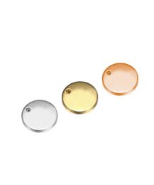 1020mm High Quality Stainless Steel Charms Silver Gold Rose Gold Colour Round Shape Stamping Blank Tag Pendants For Making Necklac6028158