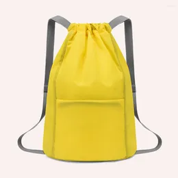 Backpack Beach Drawstring Waterproof String Shoulder Yoga Bag Portable Zipper Oxford Cloth For Swimming Sports Fitness