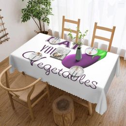 Table Cloth Eat Your Vegetables Eggplant Tablecloth 54x72in Wrinkle Resistant Home Decor Indoor/Outdoor