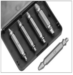 4pcs Damaged Screw Extractor Drill Bits Guide Set Tool Parts Broken Speed Easy out Bolt Stud Stripped Remover Tools9125277