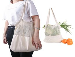 Reusable net shopping bags grocery bags for vegetable fruit toys mesh storage bags shopper totes home organization pouch6210861