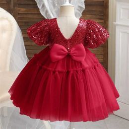 Girl's Dresses Christmas Baby Girls Party Dress Tutu Tulle Infant Christening Gowns Childrens Princess Dresses For Girls Toddler Evening Dress