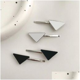 Hair Clips Barrettes Metal Sided Triangle Designer Enamel Special Cute Modern Style Teen Girls Hairpin Accessories Snap Clip For Women Otz5Q