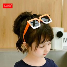 Kids Boy Girls Oversize Square Sun Glasses 2023 Trendy Baby Sunglasses Double Colour Frame Children Fashion Shade 1PCs L2405