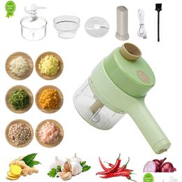 Other Home & Garden New Garlic Press Mtifunctional Crusher Picker Meat Grinder Mincer 4 In 1 Handheld Electric Vegetable Cutter Set Ki Dh0Xh