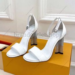 High quality Designer Women's Sandals Heels Nude Black and White Matte Classic brand Sandals Dress Shoes 10cm slim sexy velvet leather heels Wedding
