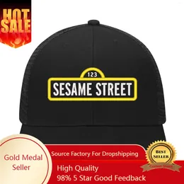 Ball Caps S-Sesame S-Street Logo Embroidery Hat Mens Womens Sports Baseball Hats Hip Hop Mesh Cap Summer Headdress Custom Made DIY