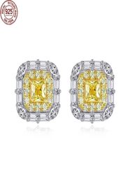 Square Topaz Gemstone Stud Earrings for Women Wedding Engagement Fine Jewelry 95167055