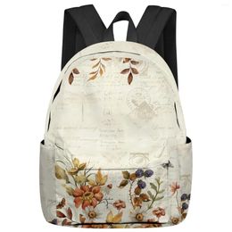 Backpack Flowers Butterflies Dragonflies Leaves Student School Bags Laptop Custom For Men Women Female Travel Mochila