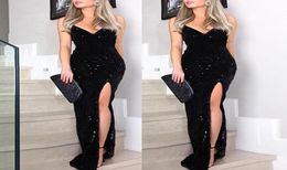 Women Deep V Sequins Wrap Ruched Sleeveless Nightclub Party Dress robe longue femme ete 2019PY3035848