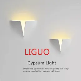 Wall Lamp Fashion Embedded Gypsum Creative Living Room El Hallway Aisle LED Lights Indoor Art Decor Sconce Lighting