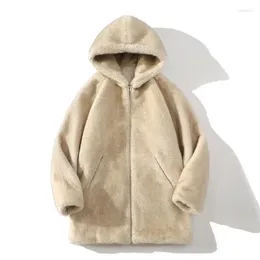 Men's Jackets Thickened Couple Faux Fur Eco-friendly Mink Loose Oversized Integrated Hooded Mid Length Jacket