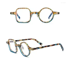 Sunglasses Frames Belight Optical Round With Square Shape Design Colorful Acetate Women Vintage Retro Spectacle Frame Prescription Lens
