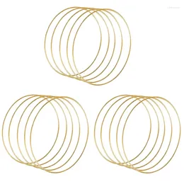 Decorative Flowers 15 Pack 14 Inch Metal Floral Hoop Wreath Macrame Gold Rings For DIY Decor
