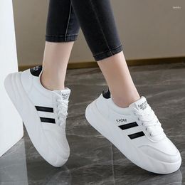 Casual Shoes White Sneakers Chunky Women Vulcanized Sneaker Boots Platform Heel Lace Up For Baskets Femmes Tendances