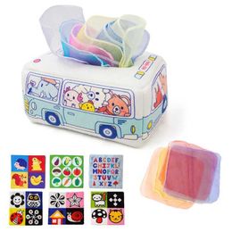 Other Toys Baby tissue box Montessori Square sensory toy creates rainbow education learning for young children and infants
