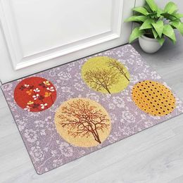 Carpets Door mat foyer kitchen floor bathroom absorbent and non slip floral carpet rectangular H240517