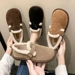 Casual Shoes Woman Shoe Autumn Female Footwear Round Toe Clogs Platform Soft Slip-on Loafers With Fur Moccasin Retro Fall Dress Winter