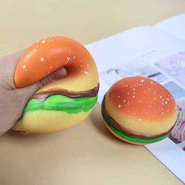 10PCS Decompression Toy NEW Burger Stress Ball 3D Squishy Hamburger Fidget Toys Silicone Decompression Silicone Squeeze Fidget Ball Fidget Sensory Toy