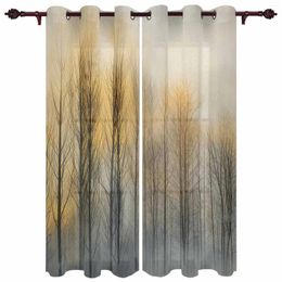 Curtain Oil Painting Abstract Tree Sunset Modern Living Room Decor Window Treatments Drapes Balcony Kitchen Curtains