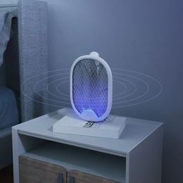 Folding Electric Mosquito Lamp Swatter 3 in 1 USB Rechargeable UV Light Mosquito Fly Killer Bug Zapper Camping Antimosquitos 240514