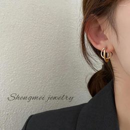 Stud Earrings Fashion Small For Women Gold Color Metal Irregular Statement Earring Classic Jewelry Accessories 2024 Trend