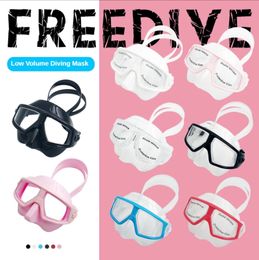Professional free diving mask resin lens anti fog 120 degree low visibility scuba diving mask goggles 240430