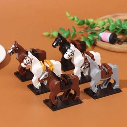 Other Toys 1 plastic mini action war Mediaeval knight wolf saddle bride toy block