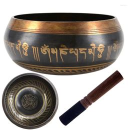 Decorative Figurines Tibetan Singing Bowl Set Sound Bowls Meditation Nepal Music Buddhism For Yoga Stress Relief Tibet Copper