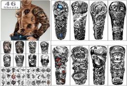 Metershine 46 Sheets Full and Half Arm Waterproof Temporary Fake Tattoo Stickers for Men Women Girl Express Body Shoulder Chest Ne7233264