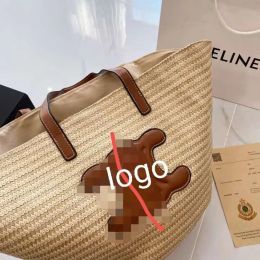 Packs Woven Straw for Women with Large Capacity, 2024 New Versatile Shoulder Bag, Highend Texture Commuting Tote Bag
