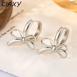 Hoop Earrings Gothic Bowknot Hollow For Women Charm Ribbon Korean Fashion Plain Ear Buckle Lady Party Piercing Jewelry Accessory