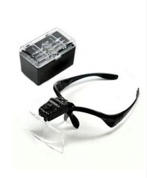New Headband Magnifying Glass Eye Repair Magnifier 2LED Light 1015202535X 5PC Glasses NO BATTERY2965352