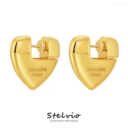 Stud Earrings Luxury High Sense Design Women Heart Earring Gold Colour Wedding Bridal Jewellery Gift For Korea Accessories