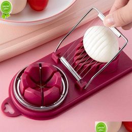 Egg Tools New Mtifunctional Slicer Stainless Steel Divider Creative Kitchen Tool Drop Delivery Home Garden Kitchen, Dining Bar Dhp2Z