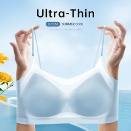 Bras Sling Invisible Women Bra Padded Brassiere Seamless Ultra-thin Ice Silk Push Up Intimates Wireless Bralette Underwear