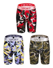 Oversize Elastic Cotton Mens Boxer Underwear Shorts Camouflage Longer Sports Man Plus Size Breathable Penis Sexy Running Underpant9028013